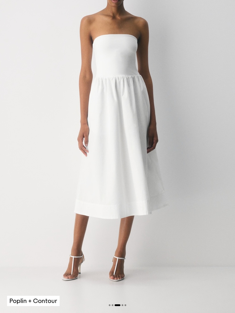 Aritzia Babaton White Strapless Midi Dress